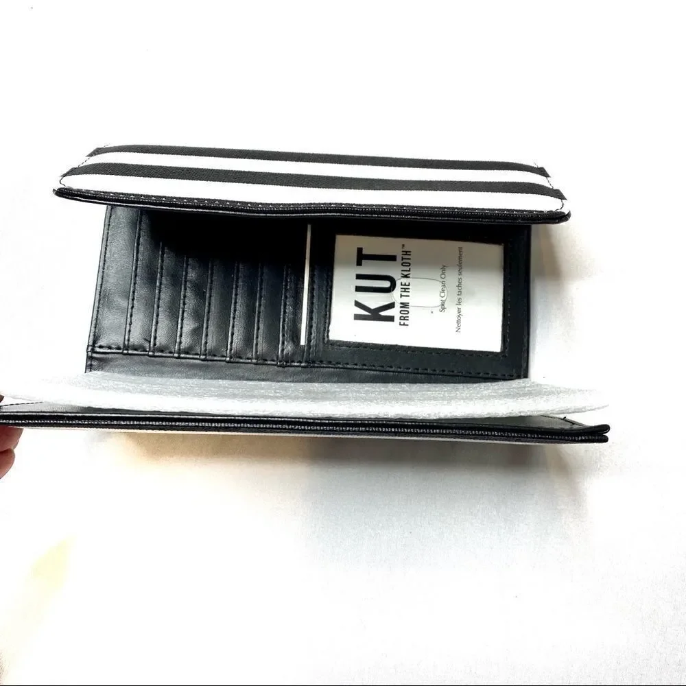 Kut from the Kloth black and white striped wallet